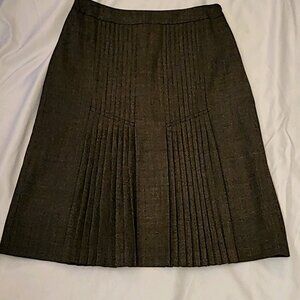 Ann Taylor grey pleated at bottom lined dress skirt size 0